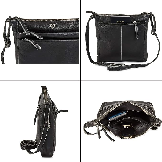 Small Soft Genuine Leather Crossbody Purse Women’s Sling Crossover Shoulder - Image 5