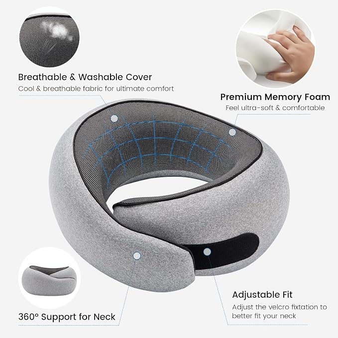 Neck Pillow Airplane, 100% Pure Memory FoamTravel Neck Pillow Travel Neck - Image 7