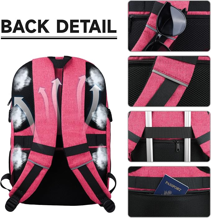 Lapsouno Travel Laptop Backpack, 15.6 Inch Travel Laptop Backpack, Water - Image 3