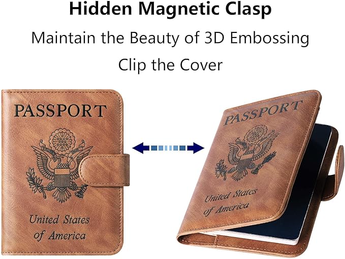 Passport Holder Cover Wallet Travel Essentials Leather Rfid Blocking Case - Image 5