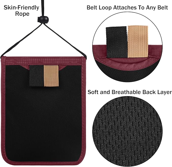 Travel Pouch Neck Wallet Family Passport Holder Organizer Case - Image 5