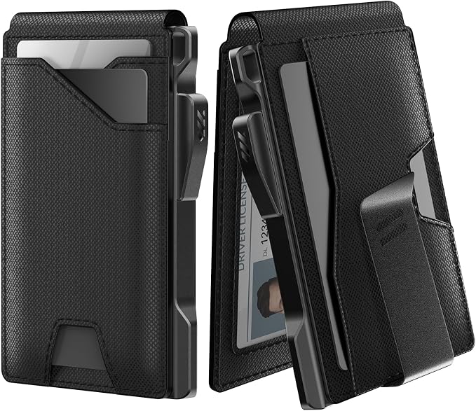 typecase Tactical Wallet for Men Card Holder: Pop Up Card Case, Genuine Leather by typecase