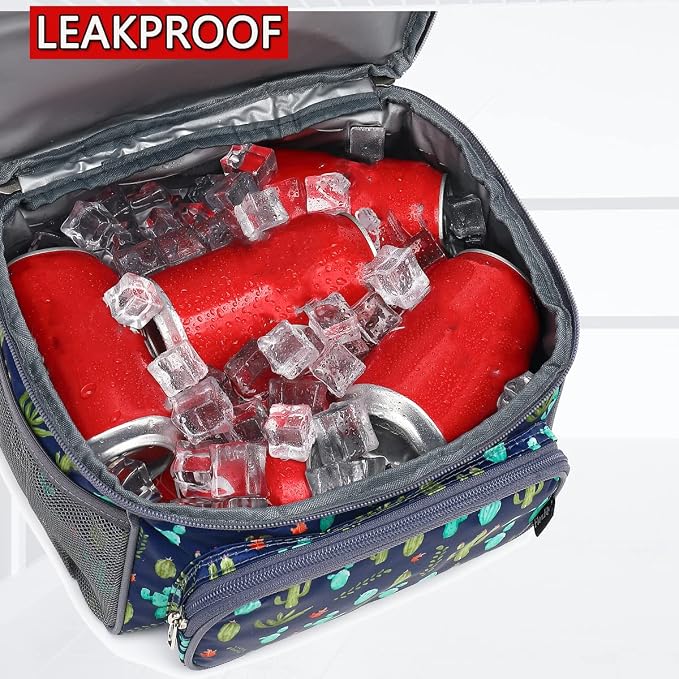FlowFly Double Layer Cooler Insulated Lunch Bag Adult Lunch Box Large Tote Bag - Image 3