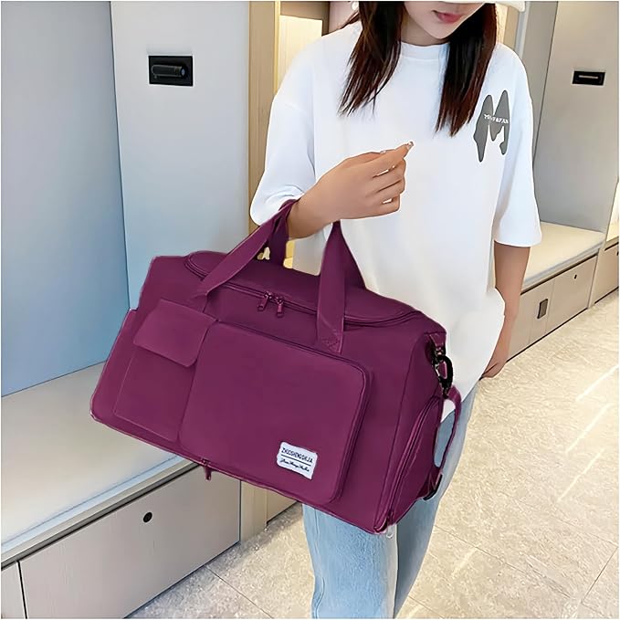 Multipurpose 20L Foldable Duffel Bag Gym Yoga Bag Carry-On Shopping Sack Travel - Image 2