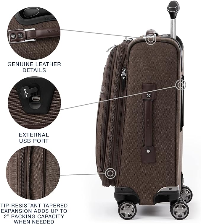Travelpro Platinum Elite Softside Expandable Carry on Luggage, 8 Wheel Spinner - Image 4