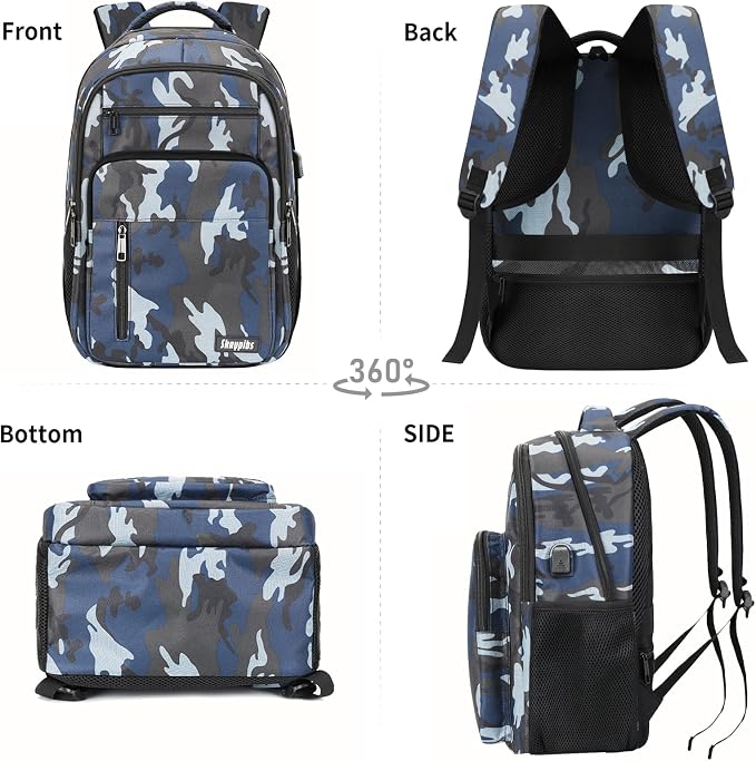 Backpack for Men Women, School Backpack for Boys Girls Teens, 15.6 Inch Laptop - Image 6