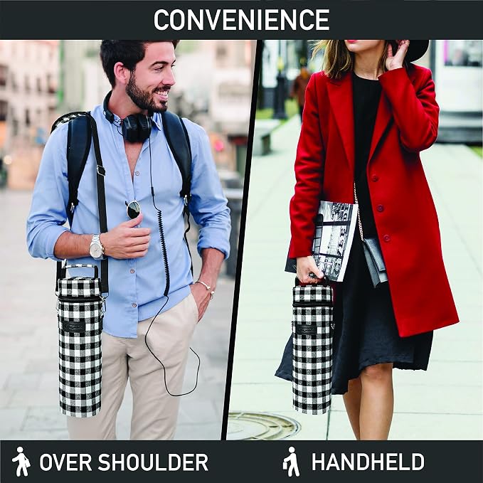 opux Wine Bag Single Bottle Carrier Tote, Insulated Wine Cooler Bag - Image 5