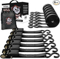 Cartman 1" x 15' Ratchet Tie Down up to 1500lbs 6pk in Carry Bag, Cargo Straps by CARTMAN