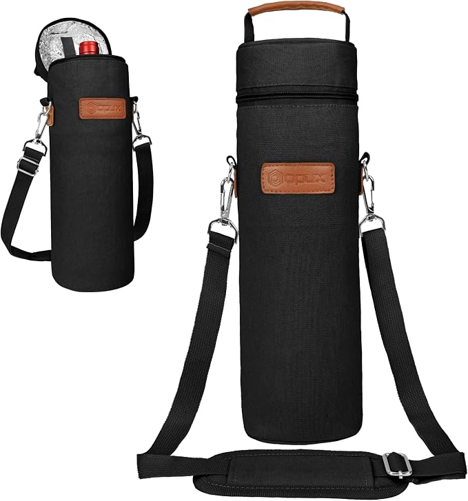 opux Wine Bag Single Bottle Carrier Tote, Insulated Wine Cooler Bag by OPUX