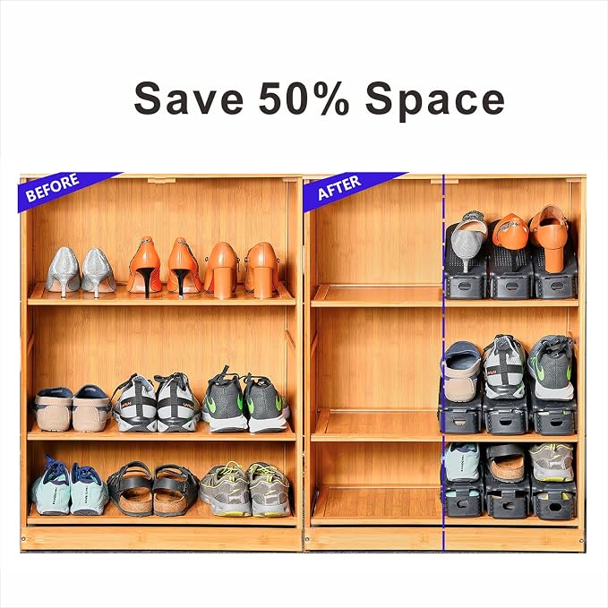 Shoe Slots Organizer, 50% Space-Saving Storage Rack Holder - Image 3
