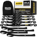 AUGO Self-Locking Retractable Ratchet Straps | 4 Heavy Duty Self-Tensioning by AUGO