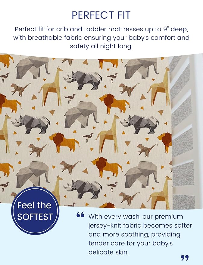TotAha Premium Stretchy Crib Sheets-Hypoallergenic, Silky Comfort, Buttery Soft - Image 2