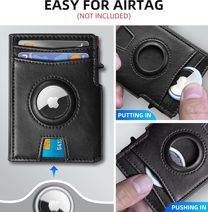 Airtag Wallet for Men, with Money Clip 10 Cards Metal Case Smart Slim Pop Up - Image 4