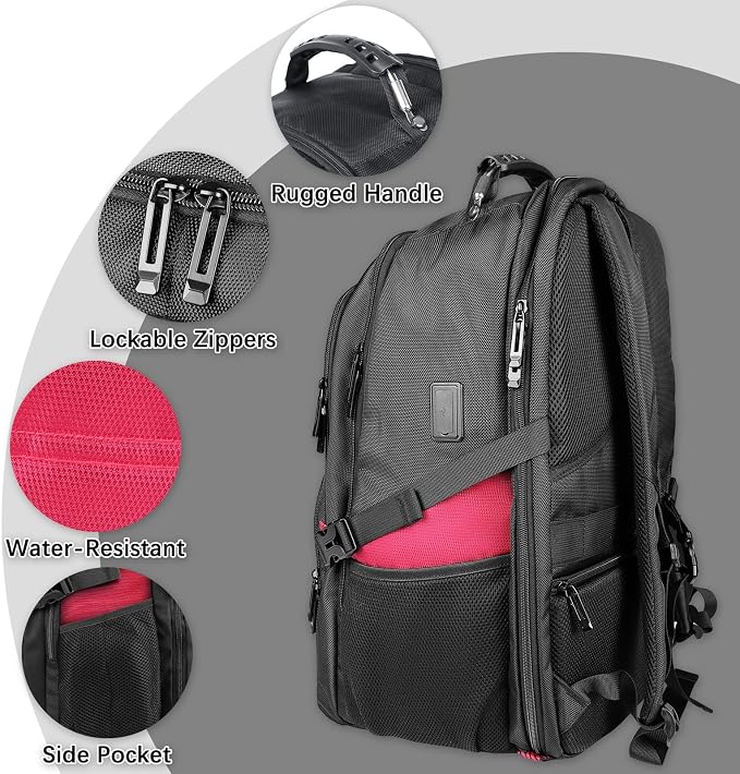 52L Extra Large Travel Backpack, 18.4 Inch Travel Laptop Backpack, TSA Friendly - Image 3