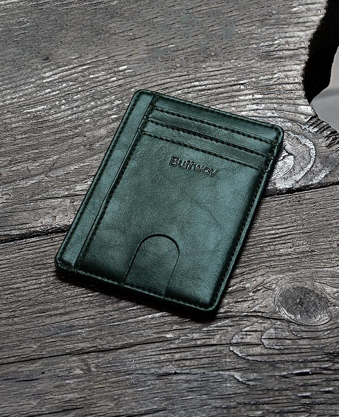 Buffway Slim Minimalist Front Pocket RFID Blocking Leather Wallets - Image 4