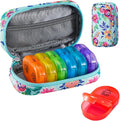Serfeymi Weekly Travel Pill Organizer 2 Times A Day AM PM Upgraded Rainbow Pill by Serfeymi