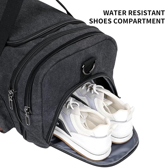 WITZMAN Mens Duffle Bags for Traveling Canvas Weekender Travel Bag Expandable - Image 6