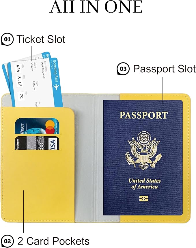 Passport Holder for Travel Essentials, RFID Blocking Passport Cover Case for - Image 4