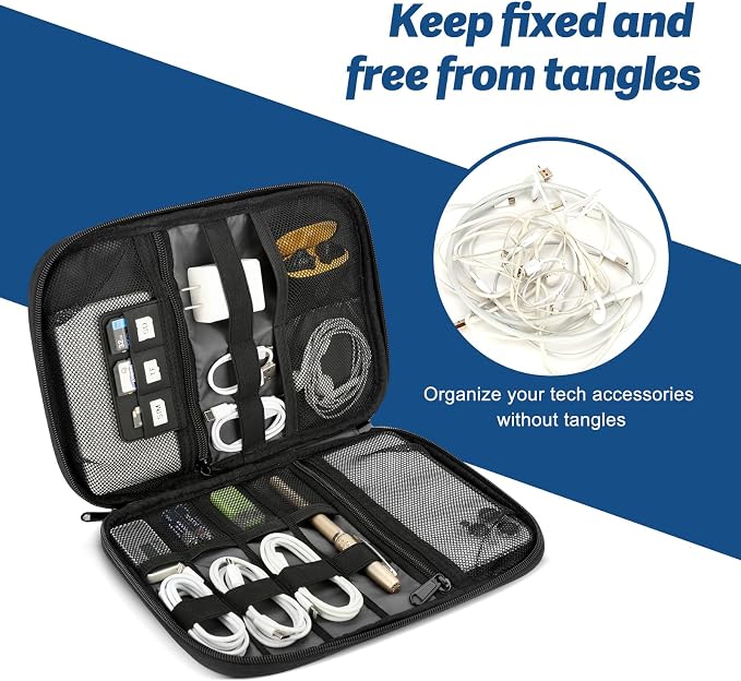 Electronic Organizer Travel Case, All-in-One Portable Cable Organizer Bag - Image 3