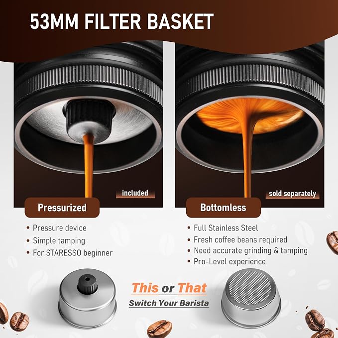 STARESSO PLUS SP300 Espresso Machine, Manual Portable Coffee Maker Compatible - Image 4