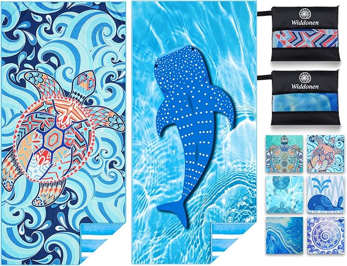Microfiber Thin Lightweight Beach Towel Sand Free Quick Dry Absorbent Compact by WIDDONEN