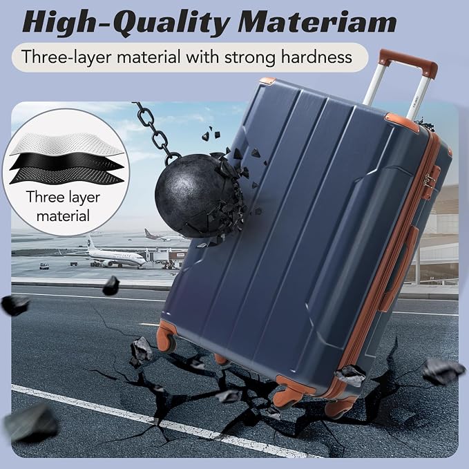 Merax Luggage Set 3 Piece Expandable Lightweight Suitcases - Image 9