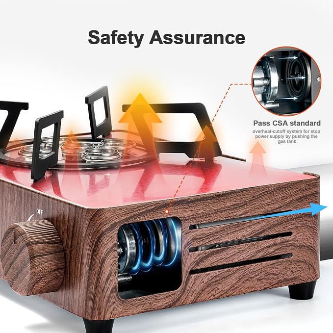 Odoland Portable Camping Stove 7500 BTU Camp Stove Lightweight Butane Gas Stove - Image 2