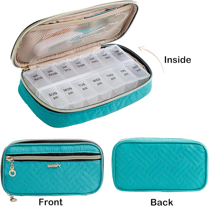 BAGSFY Pill Organizer Case 2 Times a Day- Weekly Medicine Organizer Travel Pill - Image 3