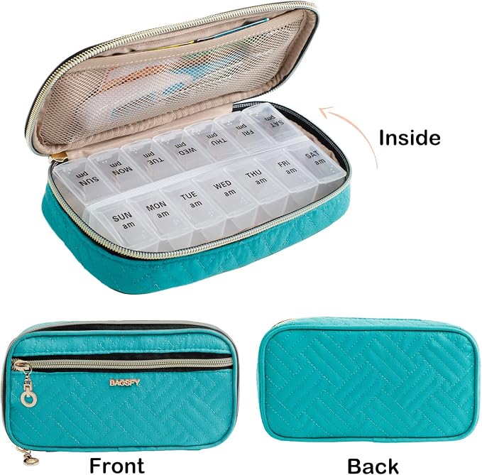 BAGSFY Pill Organizer Case 2 Times a Day- Weekly Medicine Organizer Travel Pill - Image 3