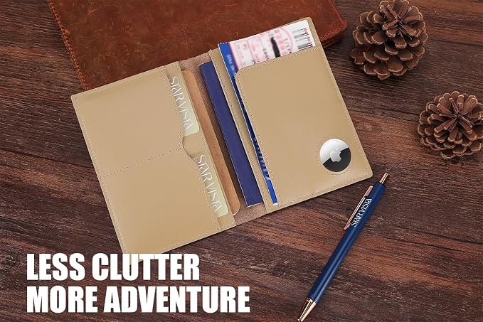 STAR VISTA Albatross Leather Travel Passport Holder, Minimalist Design - Image 6