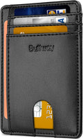 Buffway Slim Minimalist Front Pocket RFID Blocking Leather Wallets by Buffway