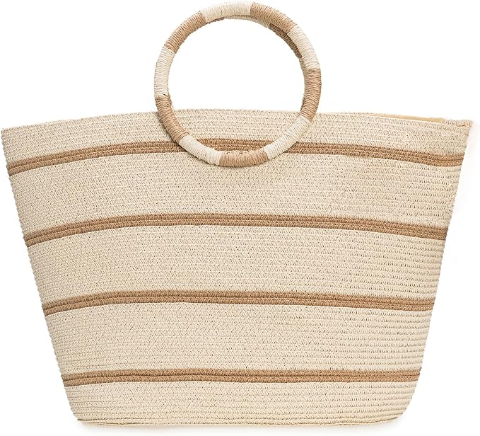 Beach Bags for Women Straw Tote Bag Summer Beach Bag Large Woven Straw Tote for by TOFUNTOY