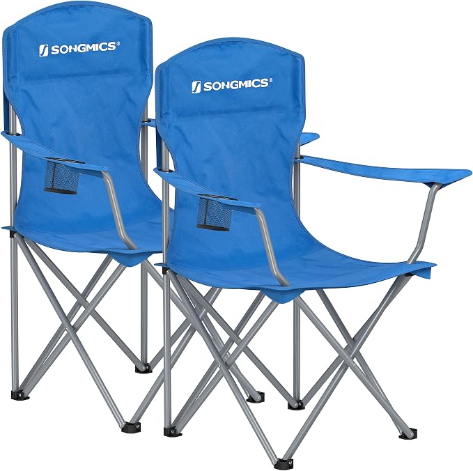 SONGMICS 2 Pack Folding Camping Chairs, Load 330 lb, Cup Holder and High by SONGMICSbySONGMICSHOME