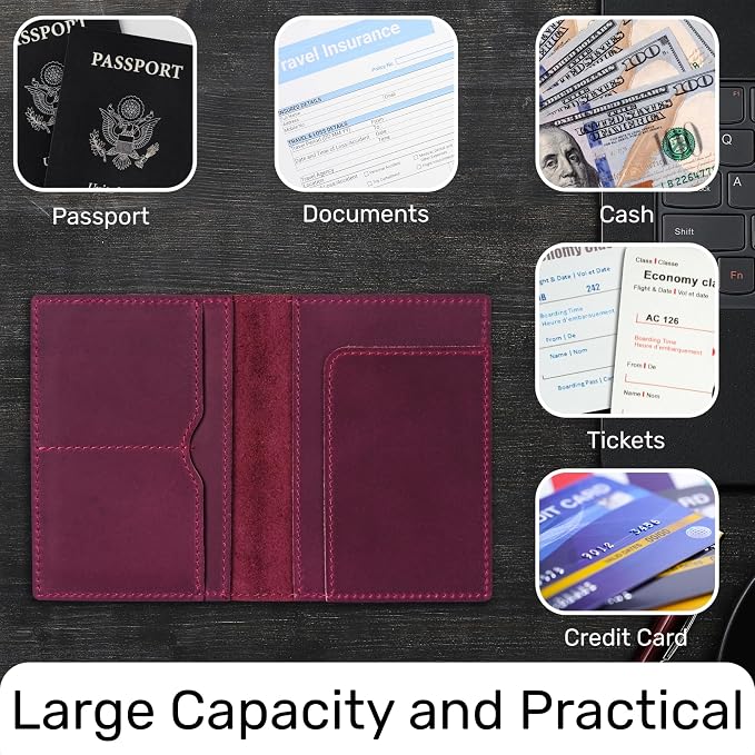 HIFA Leather Passport Holder, Handmade Passport Cover - Image 5