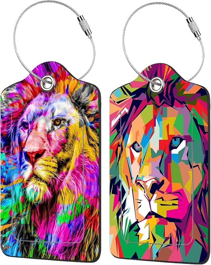2 Pack Colorful Lion Luggage Tag by EOBKLAX