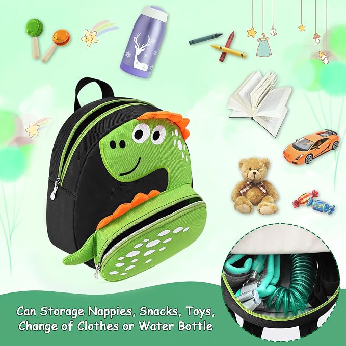 Accmor Toddler Harness Backpack Leash, Cute Dinosaur Kids Backpacks - Image 4