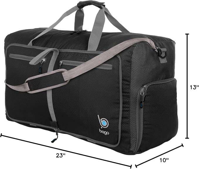Bago Foldable Duffel Bags for Traveling Women & Men - 60L Medium Packable - Image 12
