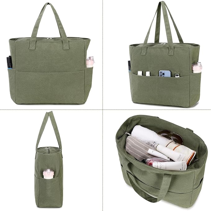 LEDAOU Large Beach Tote Bag Women Waterproof Sandproof Zipper Beach Tote Bag - Image 8