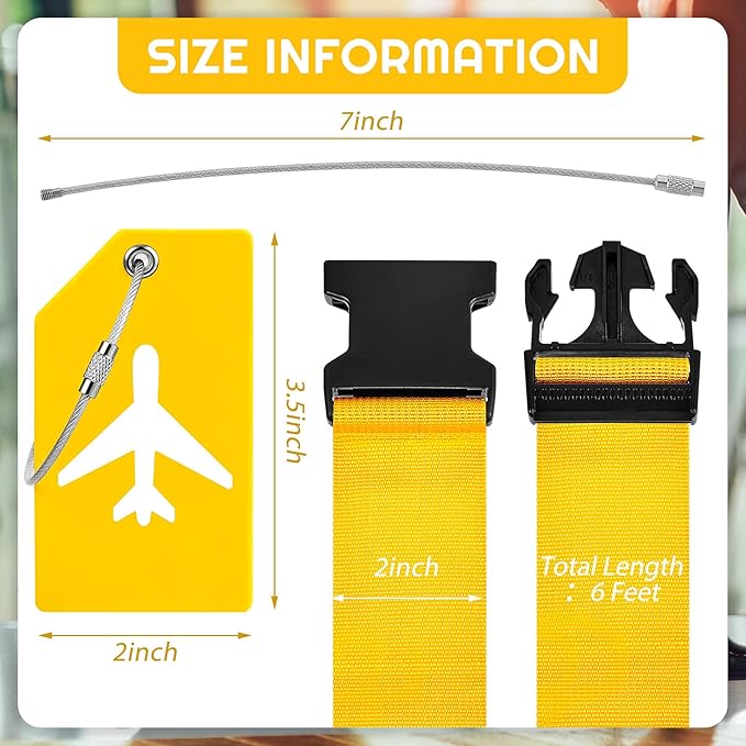 Weewooday 8 Pcs Luggage Straps Suitcase Tags Set - Image 2