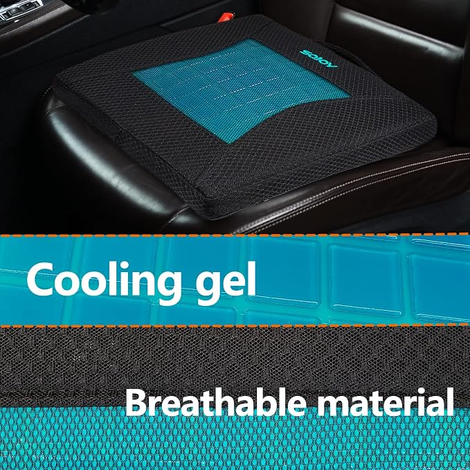 Sojoy Gel Seat Cushion, Portable Memory Foam Chair Seat Cushion - Image 4