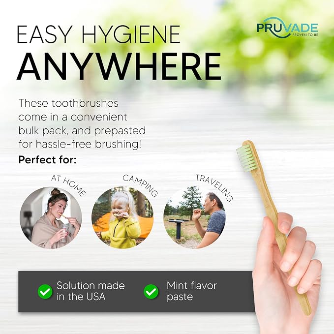 144 Pack Disposable Bamboo Toothbrushes - Image 5