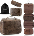 Elviros Hanging Toiletry Bag Removable Travel Bag PU leather Makeup Cosmetic by Elviros