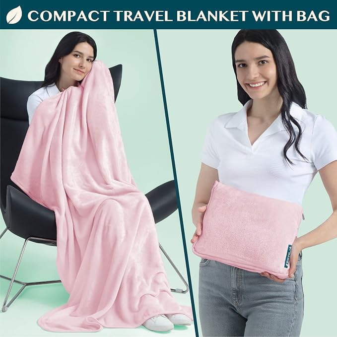 PAVILIA Travel Blanket Pillow, Soft Airplane Blanket 2-in-1 Combo Set, Plane - Image 2