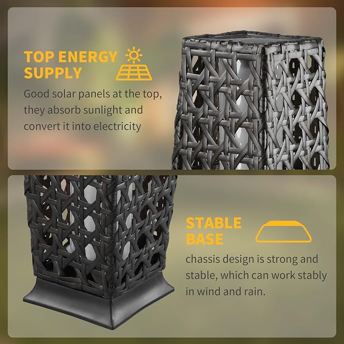 Solar Floor Lamp, Outdoor Floor Lamp Lanterns Outdoor Waterproof, Solar Powered - Image 5