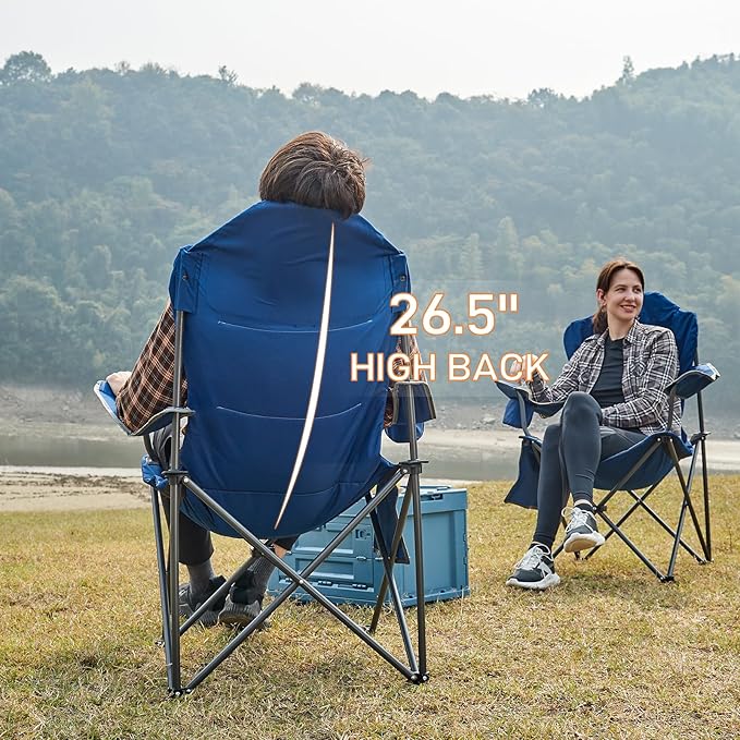 EVER ADVANCED Camping Chairs, Lawn Chairs Outdoor Sports Chairs, Folding Chair - Image 4