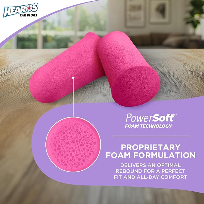 Hearos Sleep Pretty Tonight Foam Ear Plugs, Hearing Protection, 32 NRR - Image 3