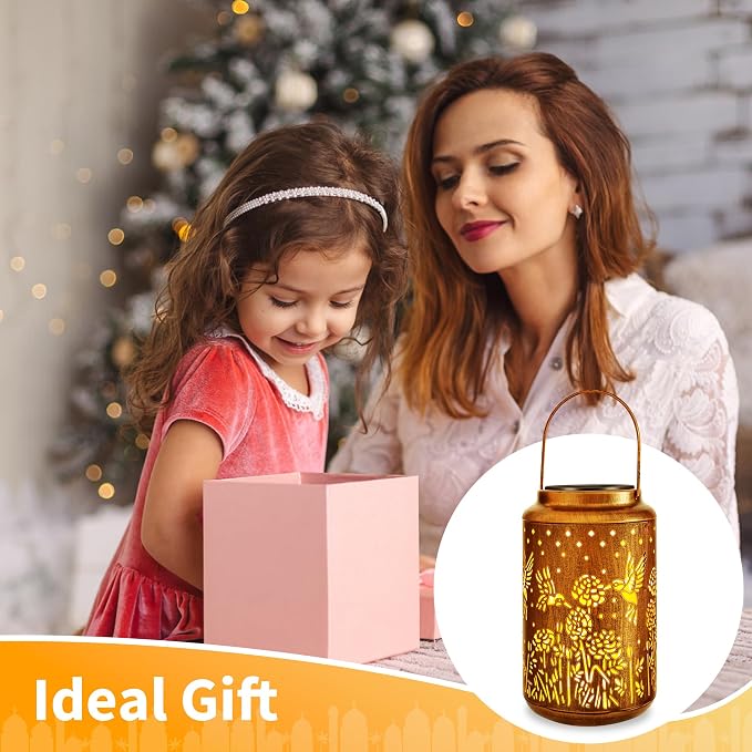 Brizled Hummingbird Solar Lanterns Outdoor, Decorative Mothers Day Gifts - Image 8