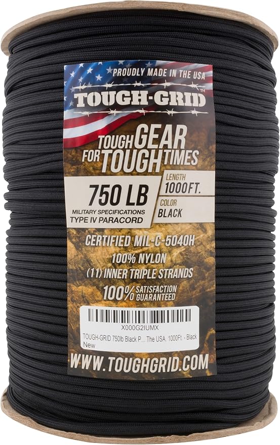 TOUGH-GRID 750 Paracord Rope Nylon Parachute Cord, Made in USA Survival Kit - Image 3