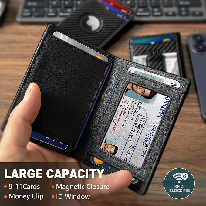 Airtag Wallet for Men- with Money Clip Gift Boxed, Magnetic Closure Slim - Image 2