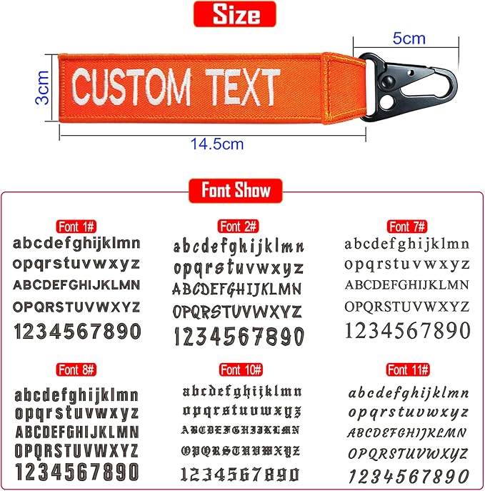 Custom Luggage Tags, Custom Personalized Luggage tag Name, Embroidery Key Ring - Image 2